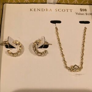 Kendra Scott Gold Earrings and Necklace Set
